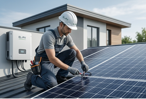 Elektryk 1L3 przy instalacji fotowoltaicznej